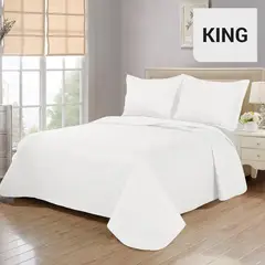 JUST HOME COLLECTION - Cubrecama Quilt Blanco Basic