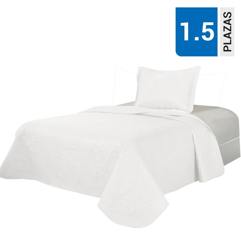 JUST HOME COLLECTION - Cubrecama Quilt Blanco Basic