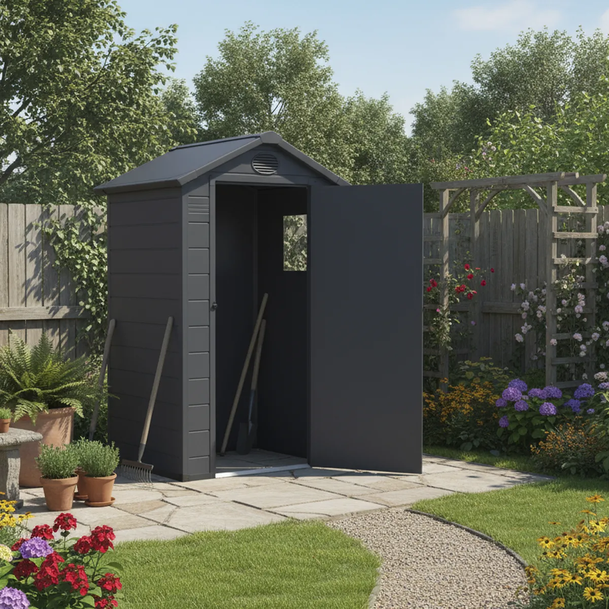 ERGO - Bodega para jardín AVE A1 Gris 204x134x104 cm