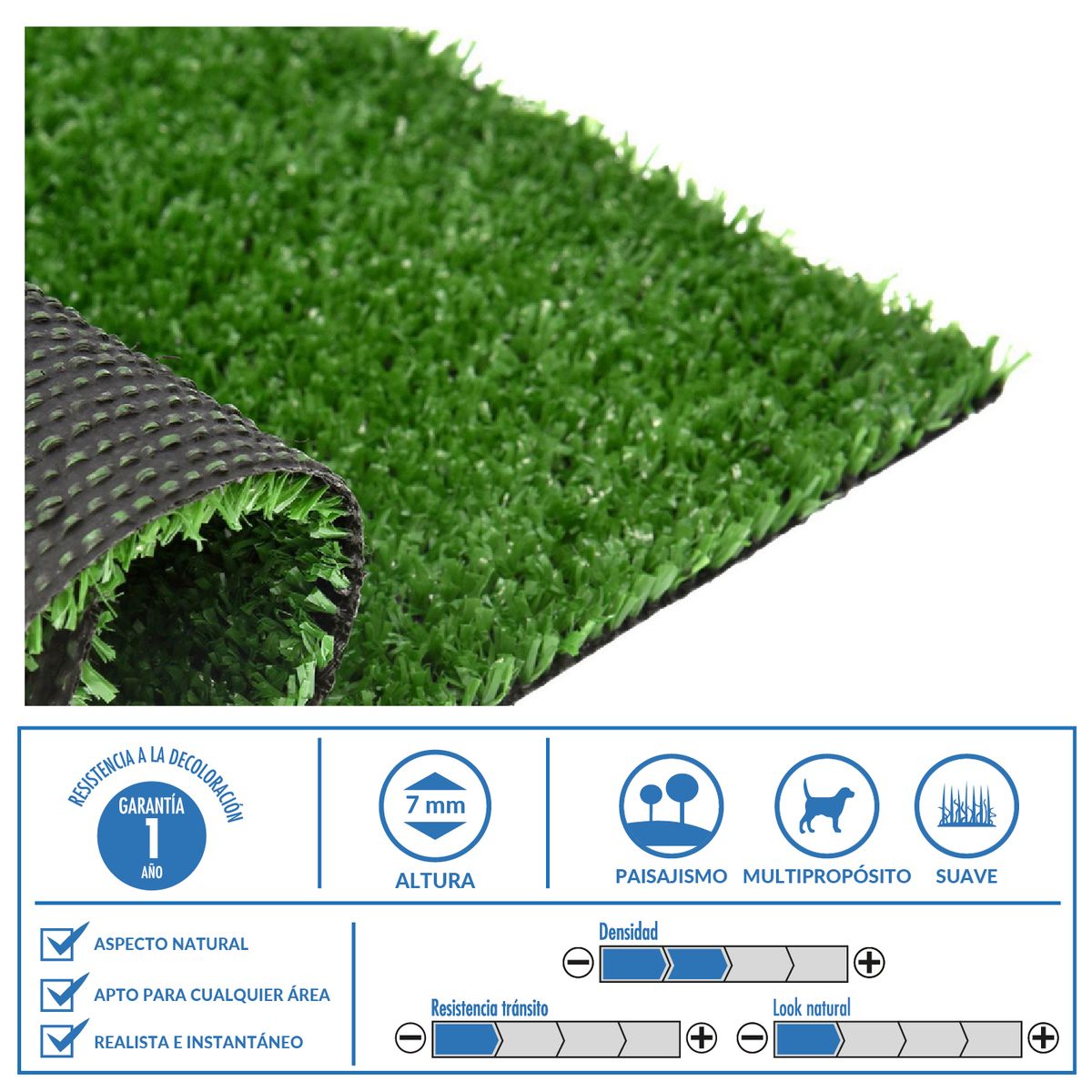 JUST HOME COLLECTION - Pasto Sintético 7 mm 1x4 m