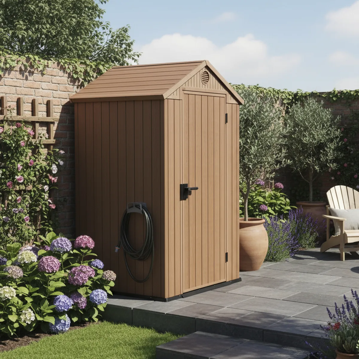 KETER - Bodega de Jardín Super Premiun Darwin Café 205x125.8x116.7 cm