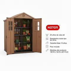 KETER - Bodega para jardin Darwin Café 221x190x122 cm