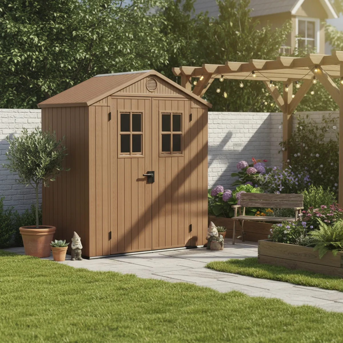 KETER - Bodega de Jardín Super Premiun Darwin Café 221x190x122 cm