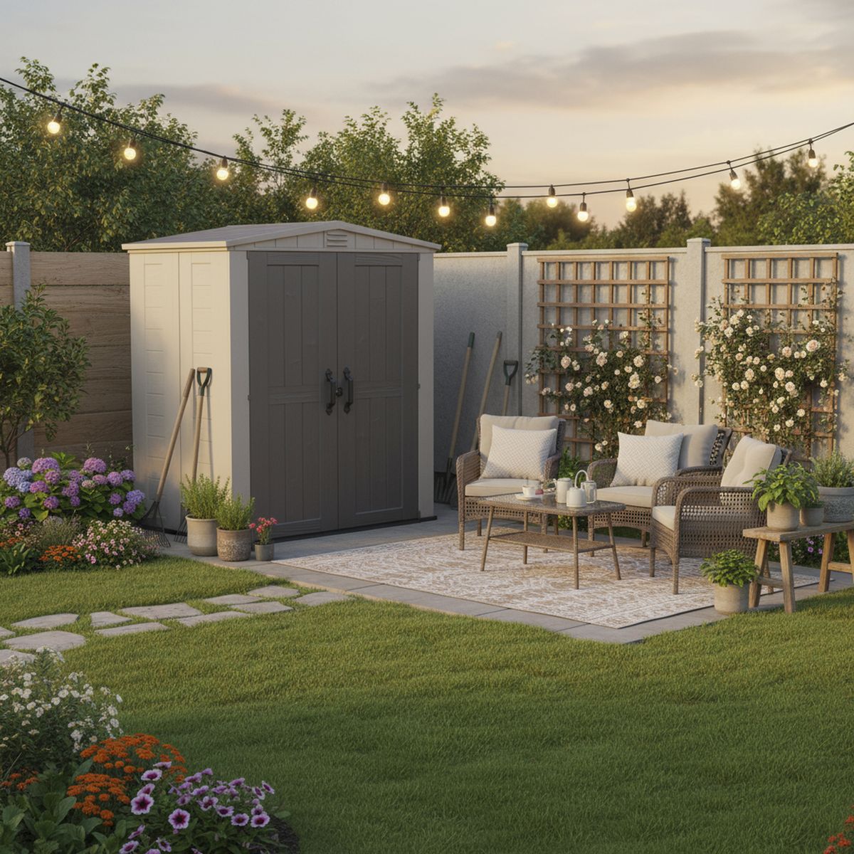 KETER - Bodega de Jardín Premiun Factor Beige. 208x178x113.5 cm