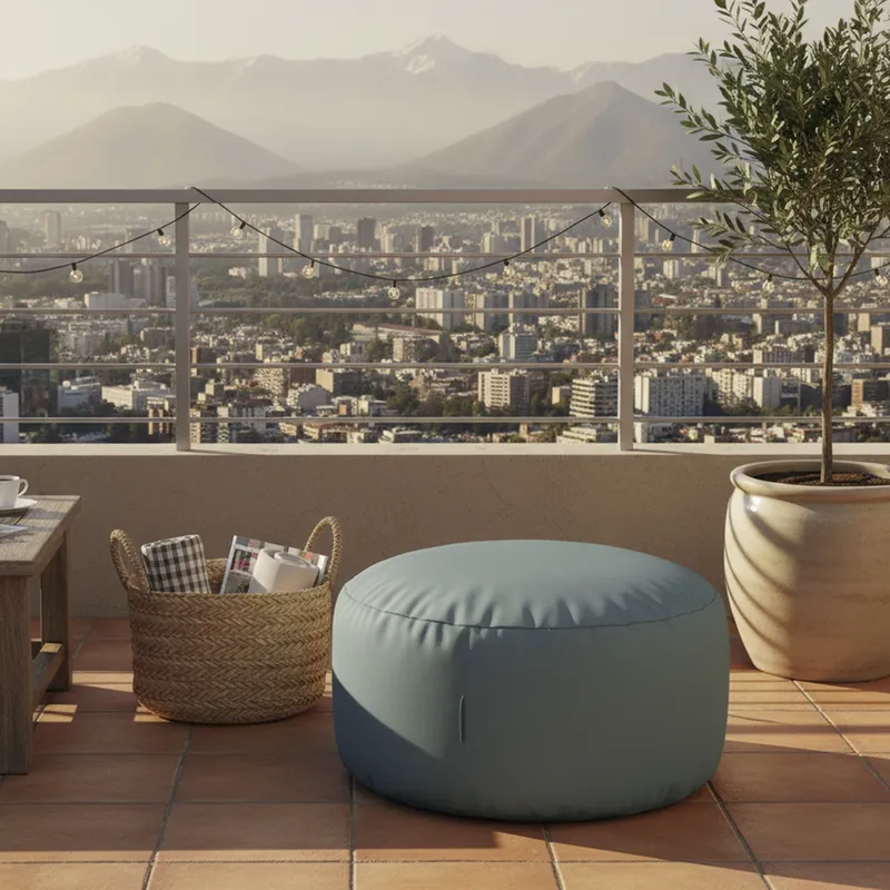 JUST HOME COLLECTION - Pouf Inflable para Terraza TC23111334LB Celeste 25x55x55 cm