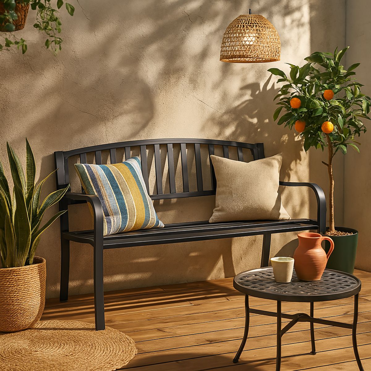 JUST HOME COLLECTION - Banco Acero 84x60x84 cm