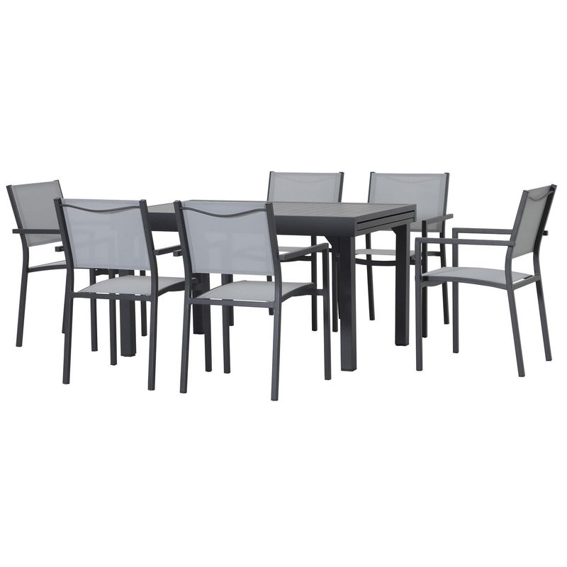 JUST HOME COLLECTION - Mesa de Exterior Rectangular Aluminio 270x90x75 cm Negro