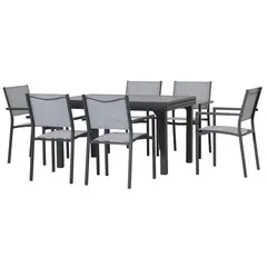 JUST HOME COLLECTION - Mesa de Exterior Rectangular Aluminio 270x90x75 cm Negro