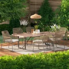 JUST HOME COLLECTION - Juego de comedor de terraza Helsinki 7 piezas