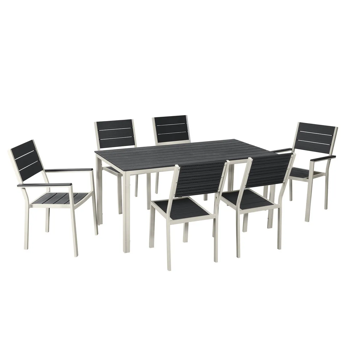 JUST HOME COLLECTION - Juego de Terraza Comedor Frankfurt 6 Personas Gris