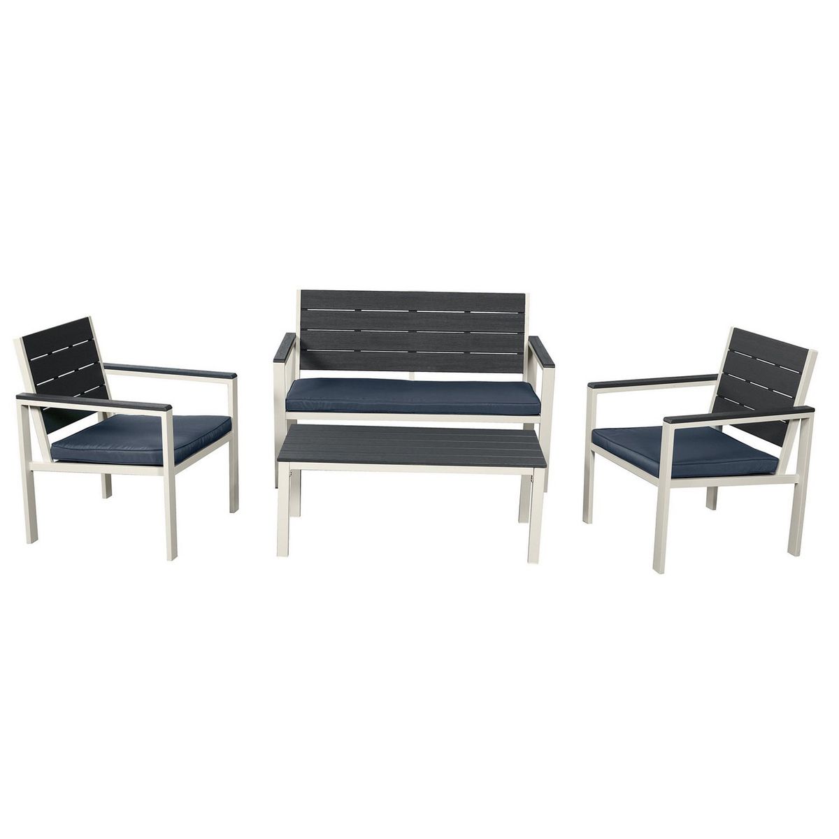 JUST HOME COLLECTION - Juego de Terraza Living Frankfurt 4 Personas Gris