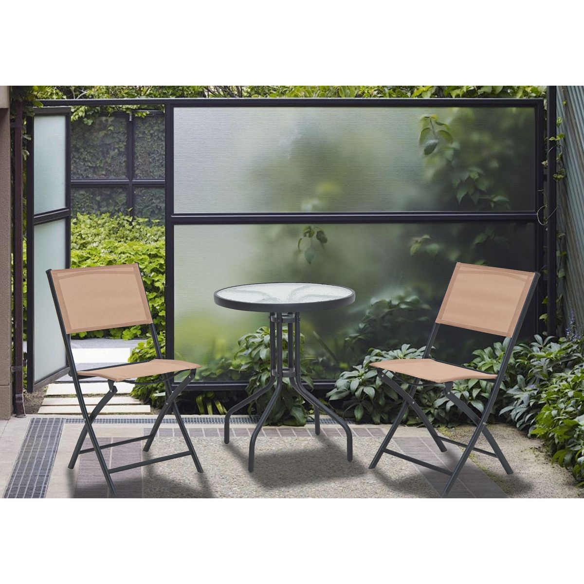 JUST HOME COLLECTION - Juego de balcon Capuccino 3 piezas