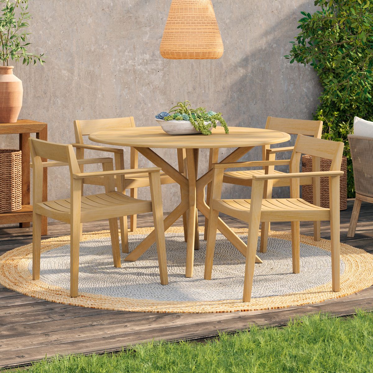 JUST HOME COLLECTION - Juego de Terraza Comedor Luanda 4 Personas