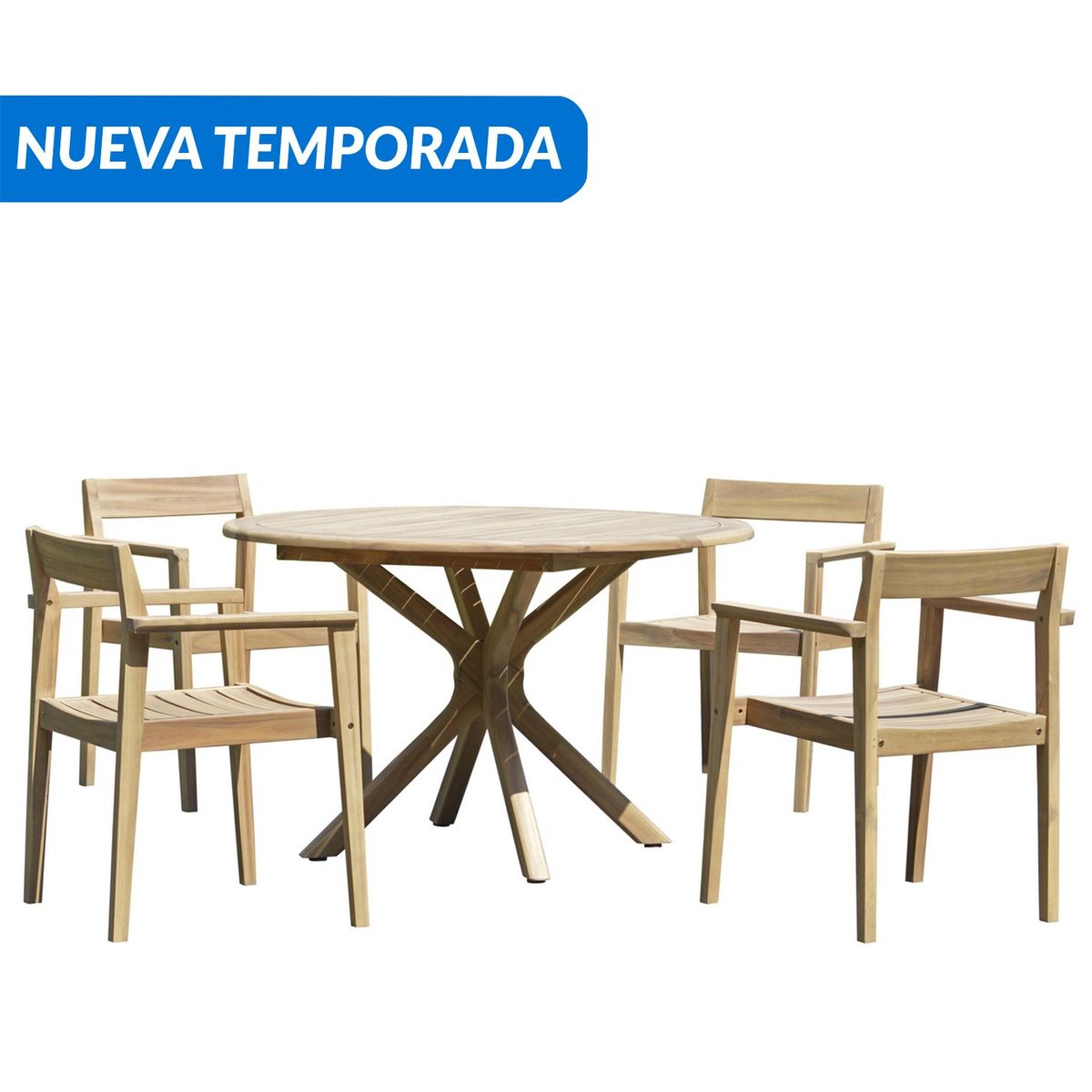 JUST HOME COLLECTION - Juego de Terraza Comedor Luanda 4 Personas