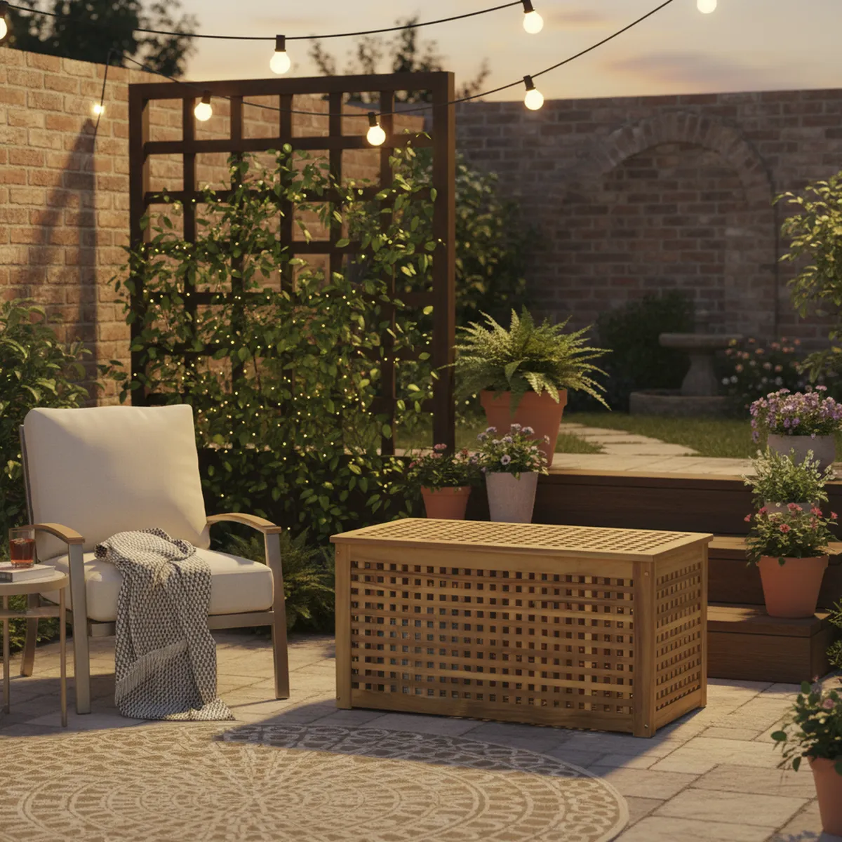 JUST HOME COLLECTION - Baúl para terraza 50x98x50 madera