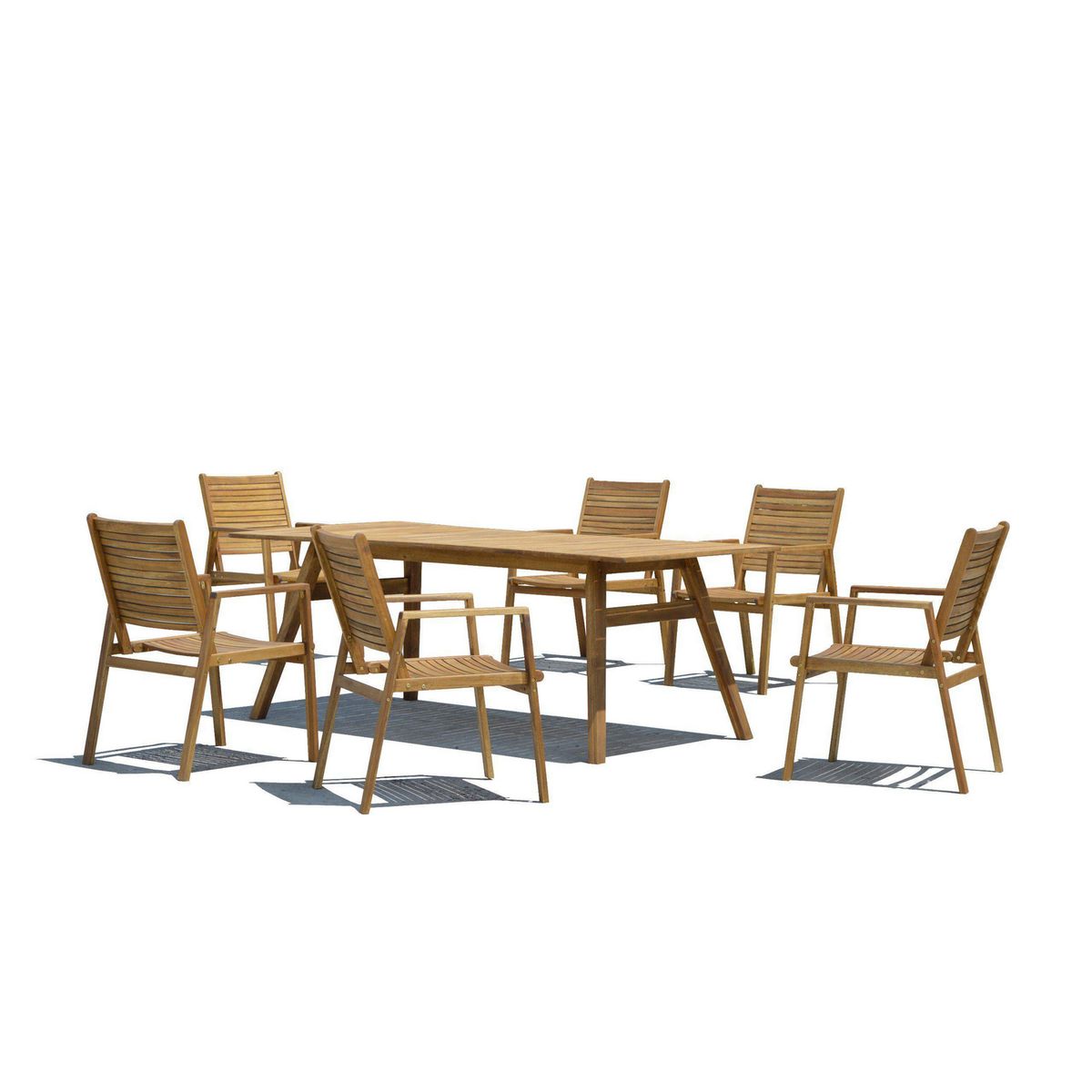JUST HOME COLLECTION - Juego de comedor de terraza Bunbury 7 piezas