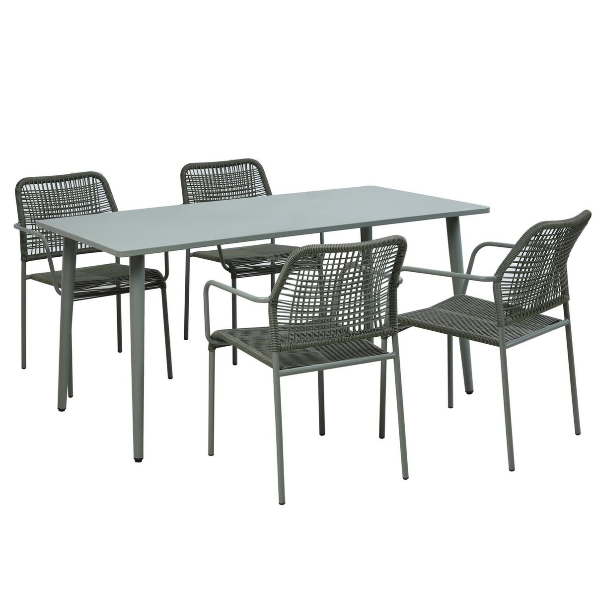 JUST HOME COLLECTION - Juego de Terraza Comedor Lepascal 4 Personas Verde