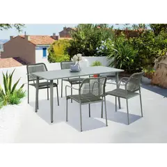 JUST HOME COLLECTION - Juego de Terraza Comedor Lepascal 4 Personas Verde