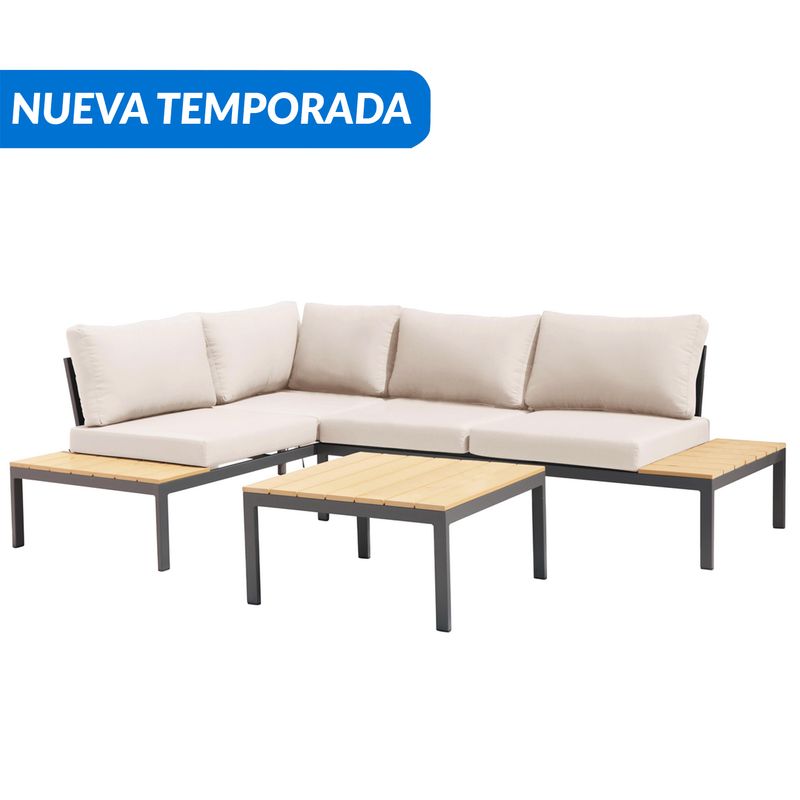 JUST HOME COLLECTION - Juego de living de terraza Saint John 3 piezas