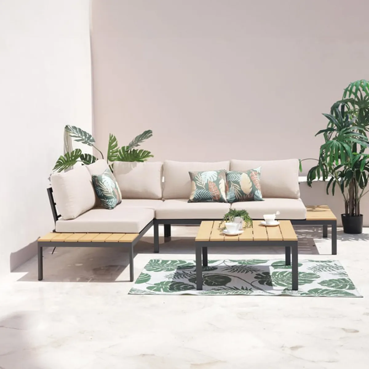 JUST HOME COLLECTION - Juego de living de terraza Saint John 3 piezas