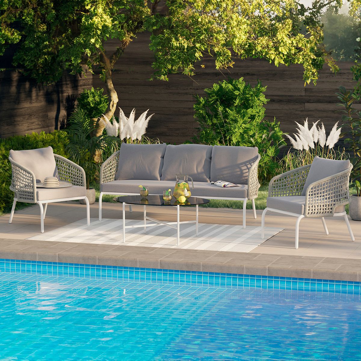 JUST HOME COLLECTION - Juego de Terraza Living Montreal 5 Personas