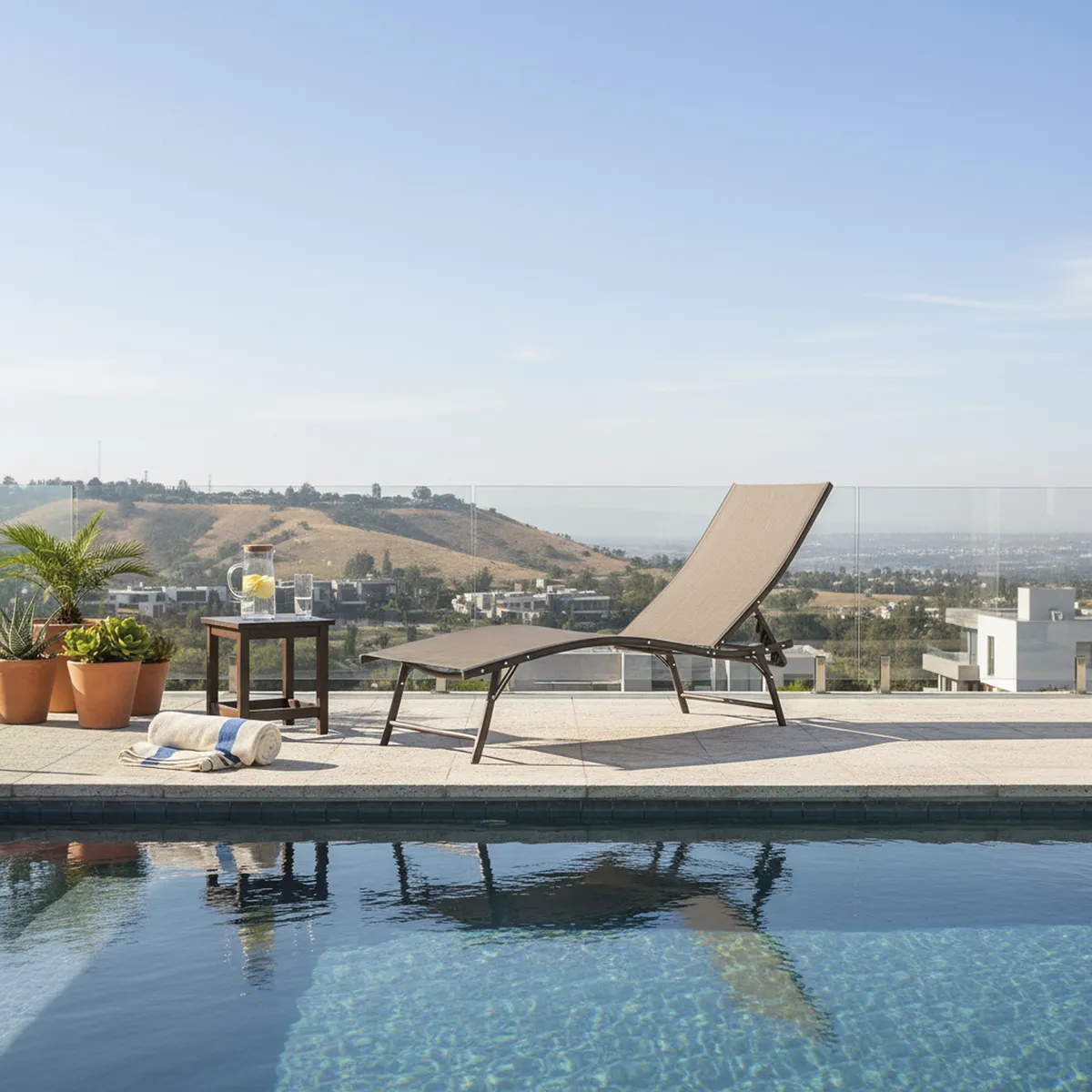 JUST HOME COLLECTION - Reposera Jersey Metal Chocolate