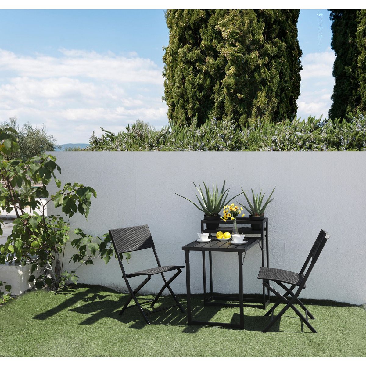 JUST HOME COLLECTION - Juego de balcon plegable 3 piezas