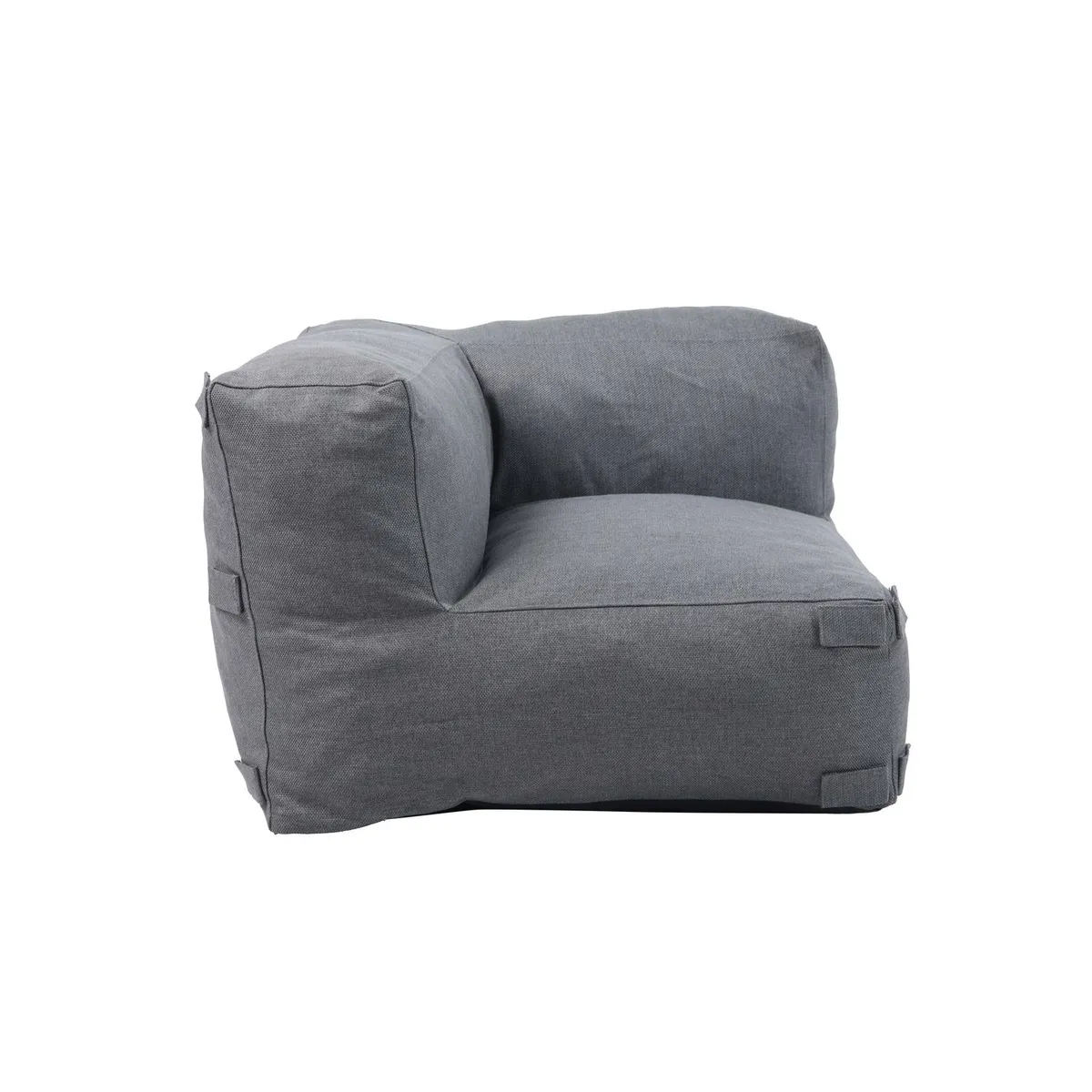 JUST HOME COLLECTION - Puff Esquinero para Terraza Mykonos Gris Oscuro 60x86x87 cm