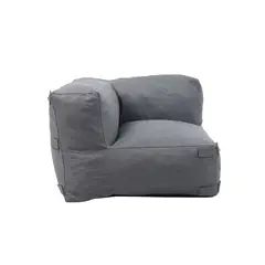 JUST HOME COLLECTION - Puff Esquinero para Terraza Mykonos Gris Oscuro 60x86x87 cm