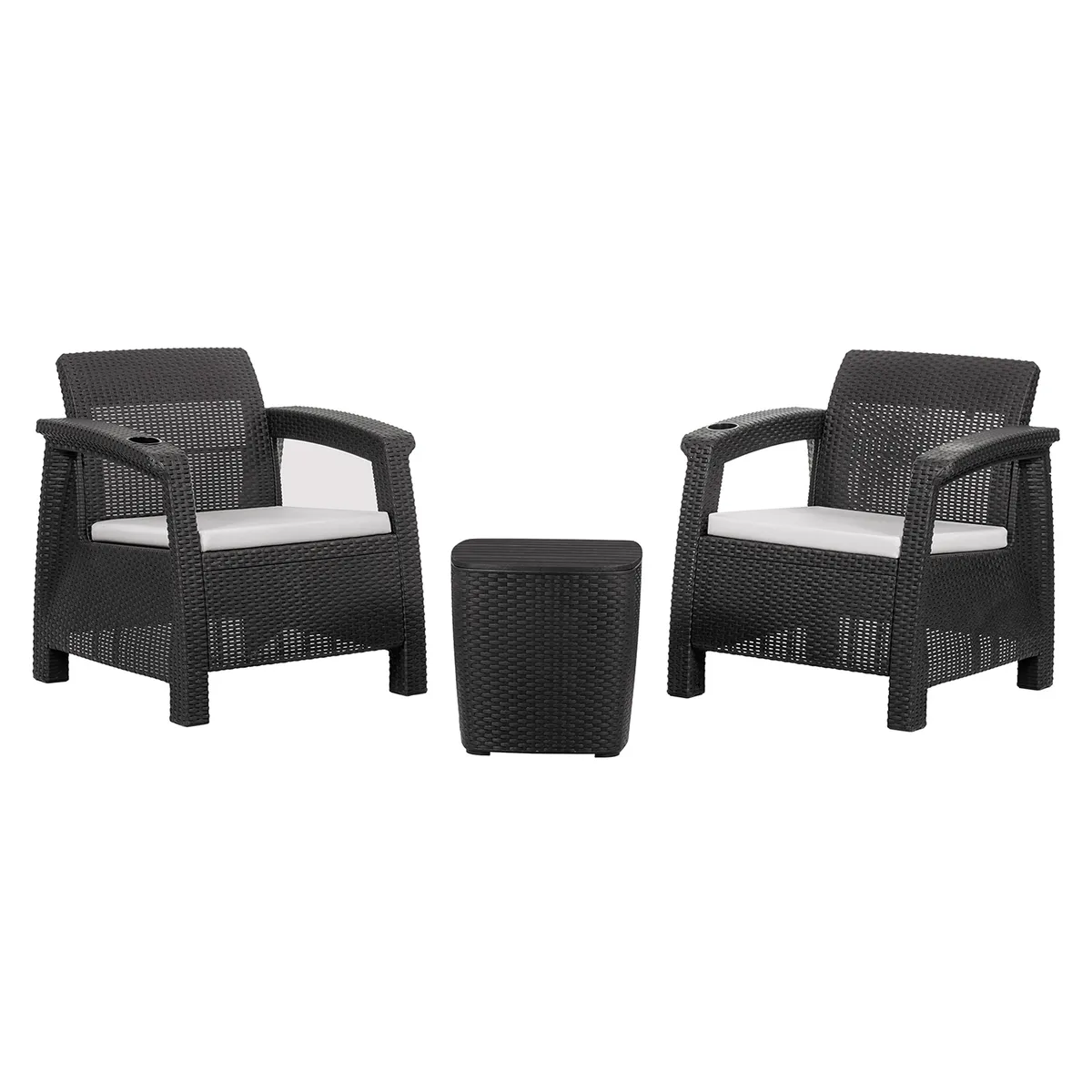 MQ - Juego de Balcón Ferrara 2 Personas Negro