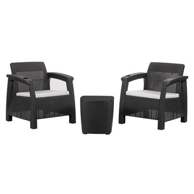 Imagen 2 del producto Juego de Balcón Ferrara 2 Personas Negro