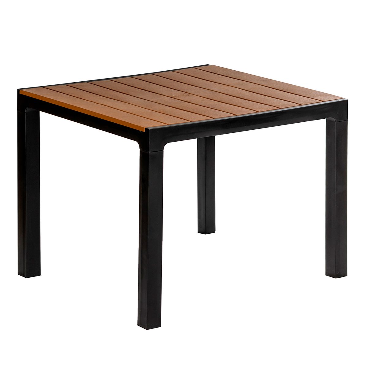 MQ - Mesa de Apoyo Cuadrada Polipropileno 90x74x90 cm Café/ Negro
