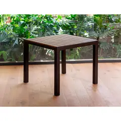 NON BRANDED - Mesa de Apoyo Cuadrada Polipropileno 90x74x90 cm Café/ Negro