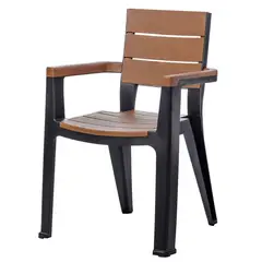 MQ - Silla comedor resina/madera tabaco
