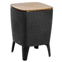 MQ - Mesa Cooler Cuadrada Polipropileno 41.5x58x41.5 cm Café/ Negro
