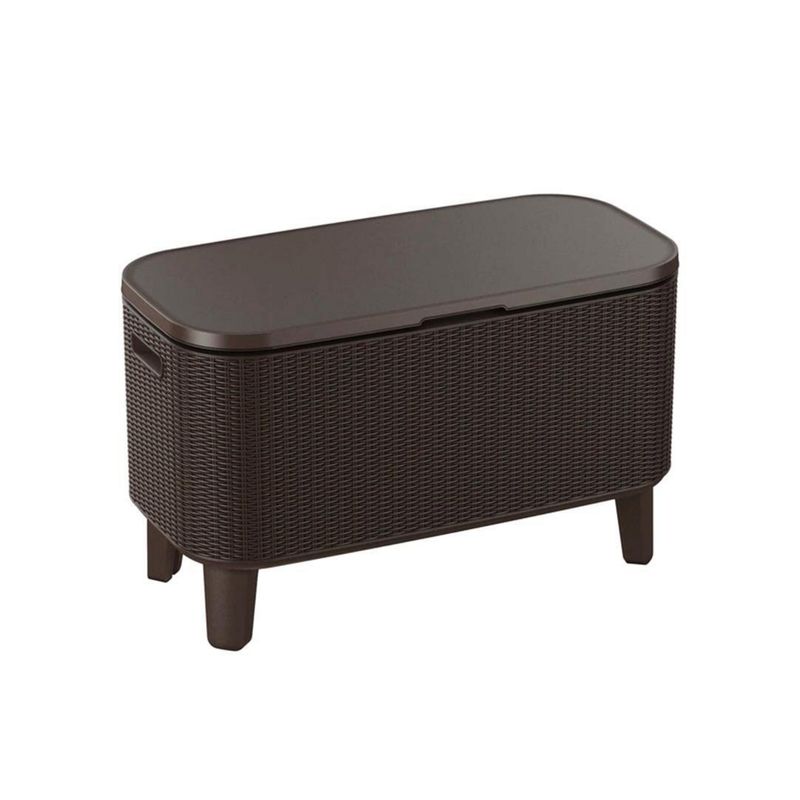 KETER - Mesa Cooler Bevy Bar Ovalada Polipropileno 83.5x40.5x75 cm Café