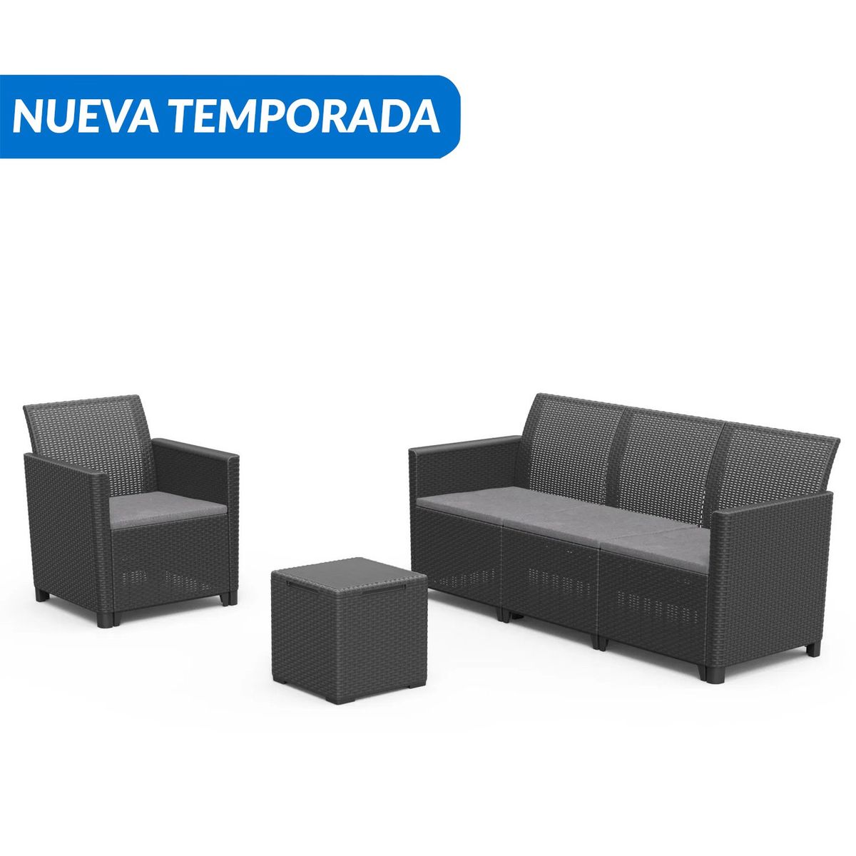 KETER - Juego de Living de Terraza Marie 4 Personas Grafito