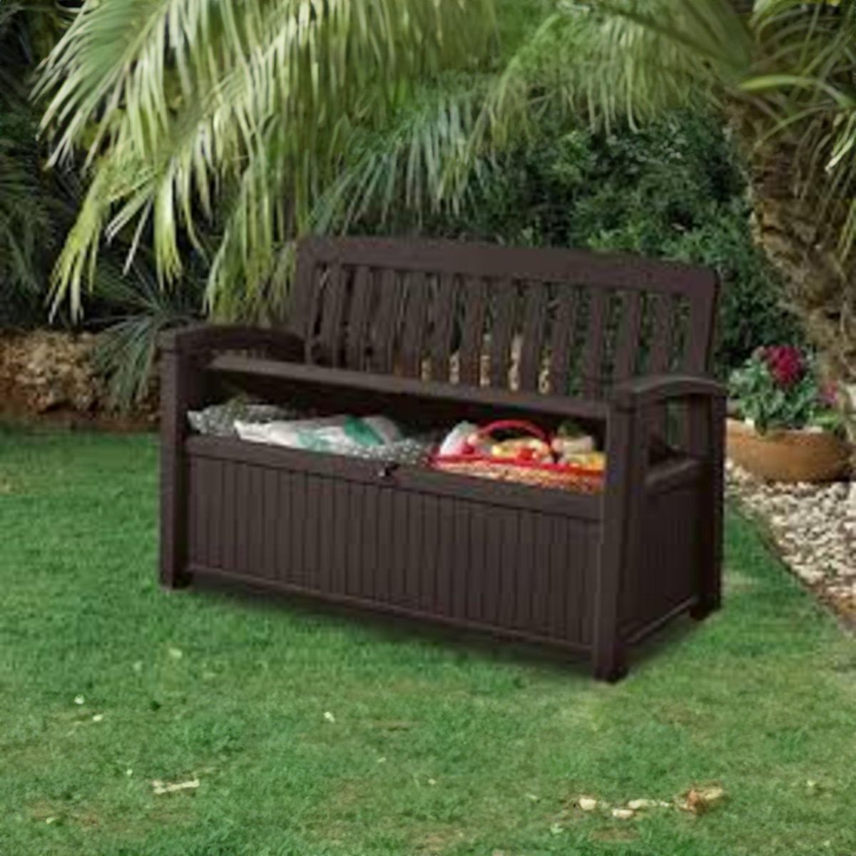 KETER - Banco con Baúl Para Patio Polipropileno 89x132x89 cm