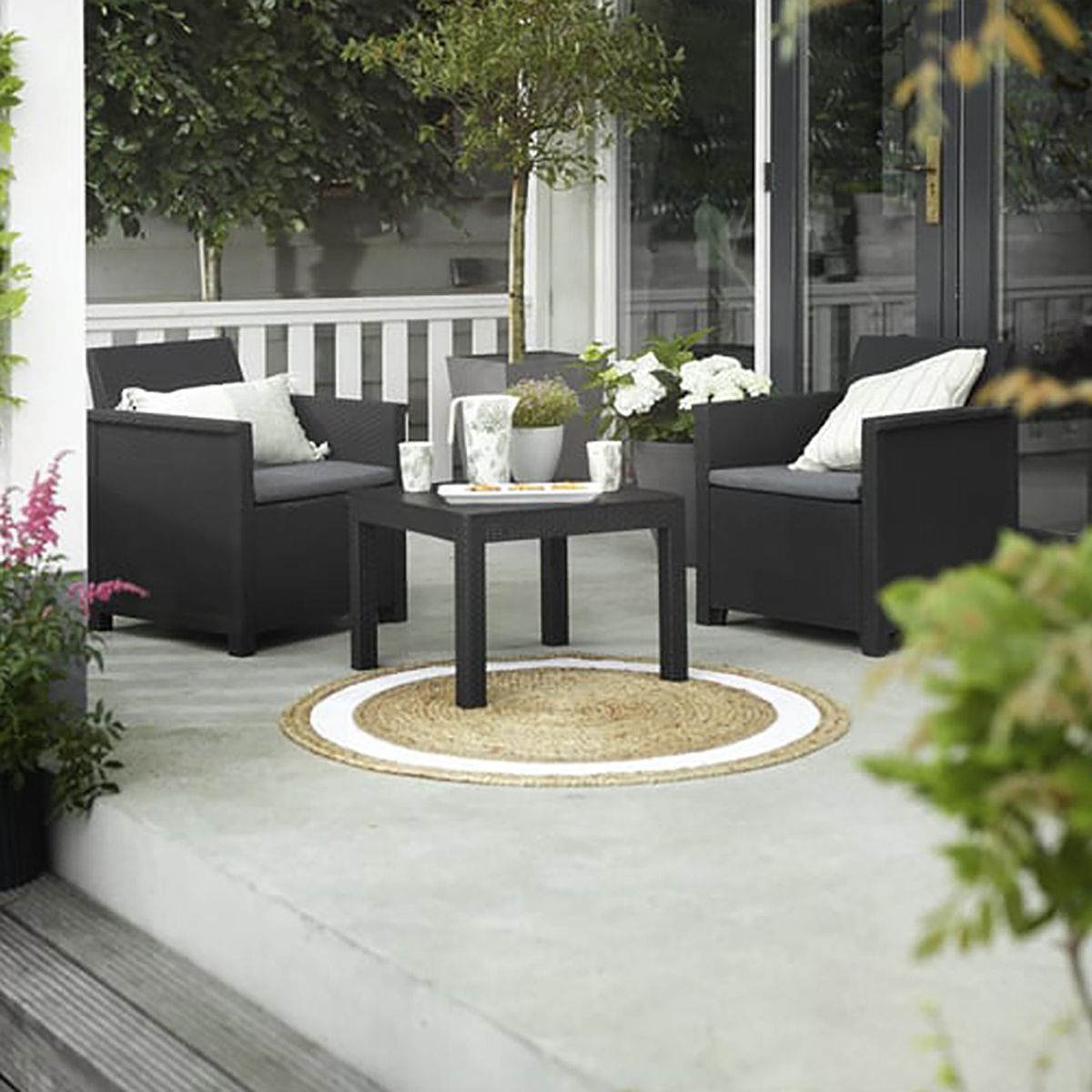 KETER - Juego de Terraza Balcón Emma Balcony 2 Personas Grafito