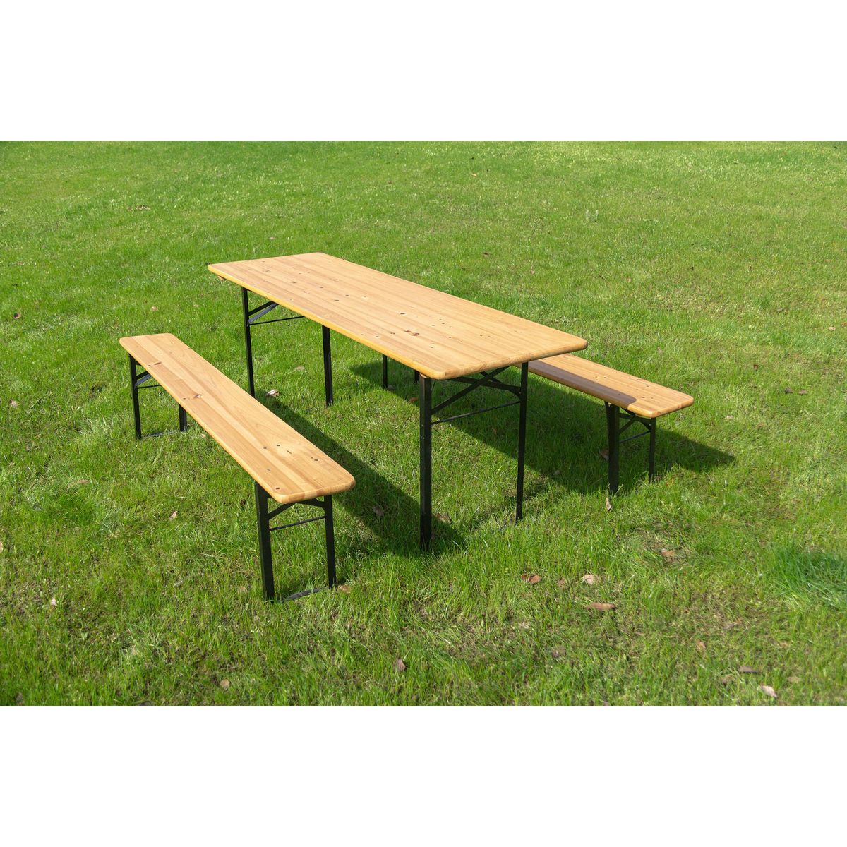 JUST HOME COLLECTION - Set de Mesa y Bancos Madera para Picnic 