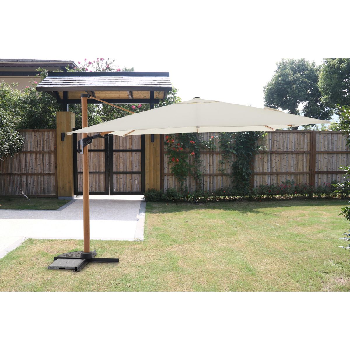 JUST HOME COLLECTION - Quitasol Lateral Poliéster 3x3 metros Natural