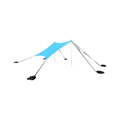 KLIMBER - Toldo de Playa Portátil Polipropileno 2.1x2.1 metros Azul claro
