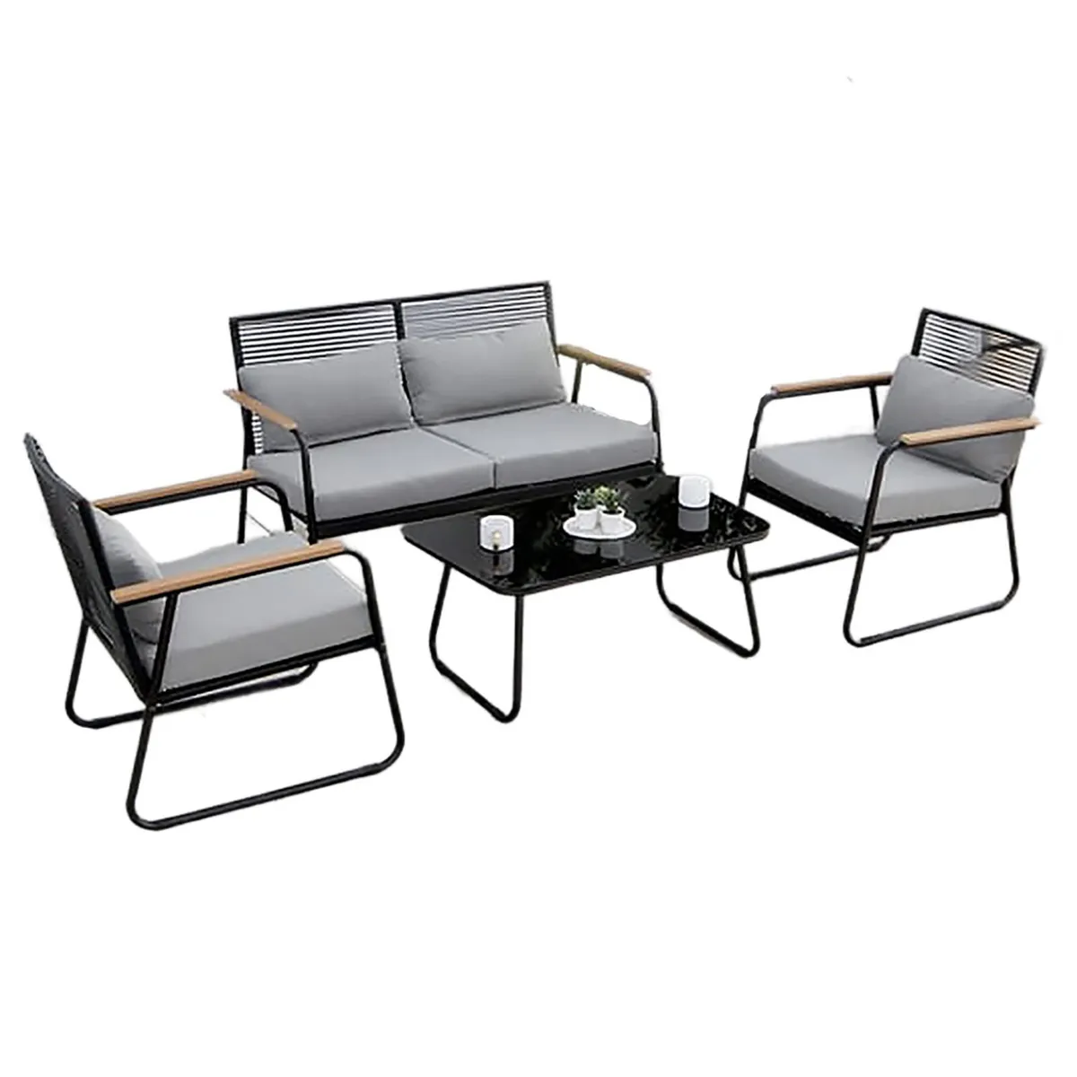 JUST HOME COLLECTION - Juego de living de terraza Granada 4 piezas