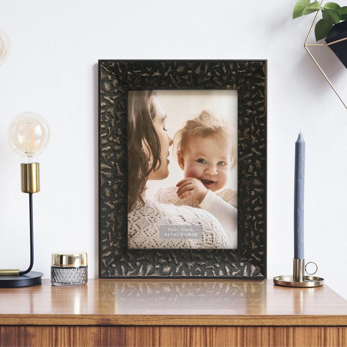 JUST HOME COLLECTION - Marco de Foto Antique 13x18 cm Negro MDF