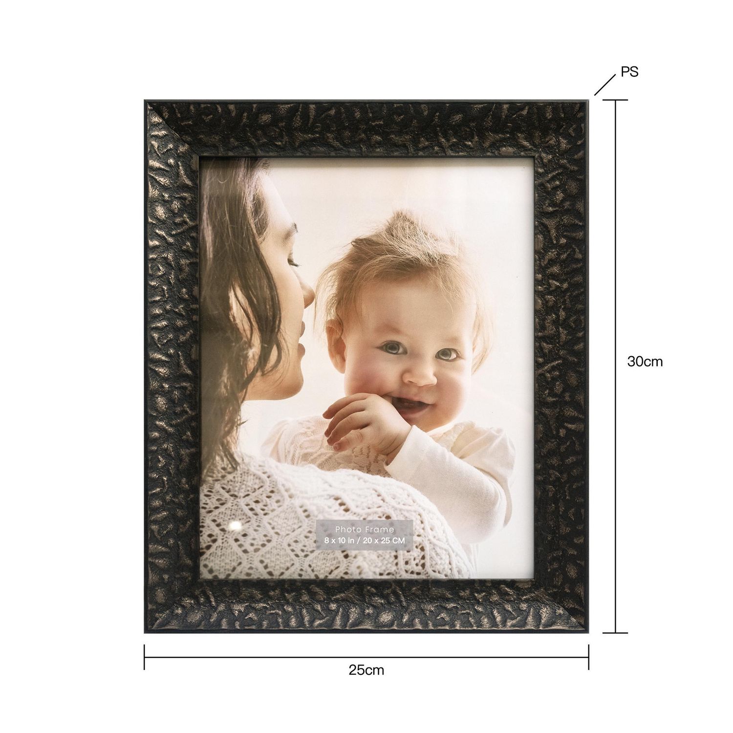 JUST HOME COLLECTION Marco de Foto Antique 20x25 cm Negro MDF