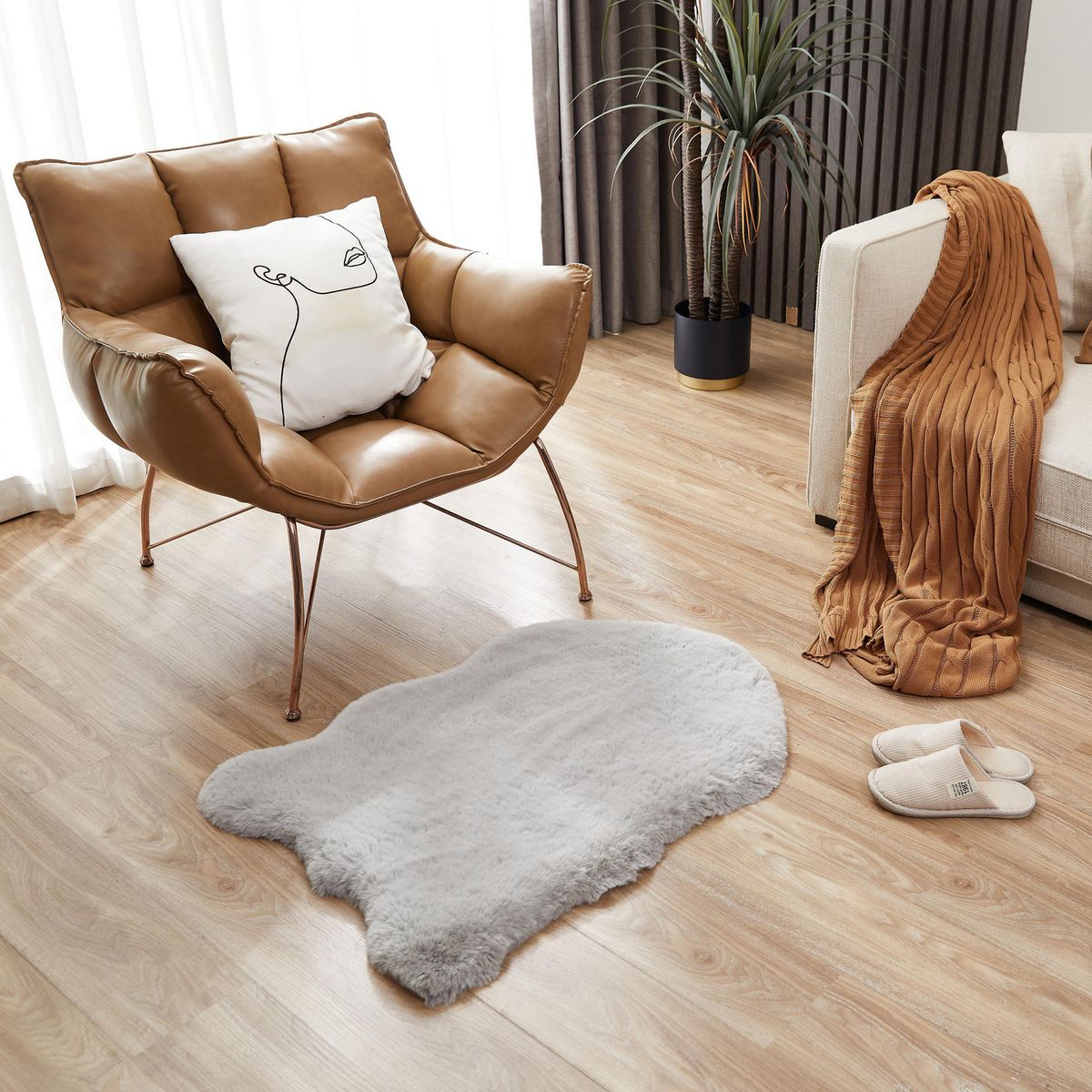 JUST HOME COLLECTION - Bajada de Cama Rabbit 60x90 cm Poliéster Plateado