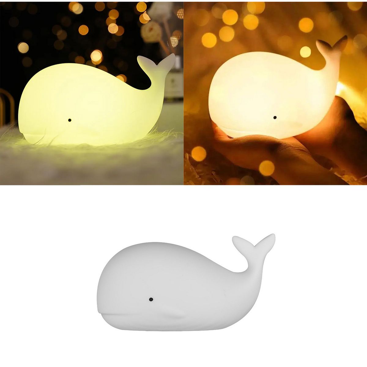 JUST HOME COLLECTION - Lámpara Led Ballena Espantacuco Blanco 11.2x9.8 cm