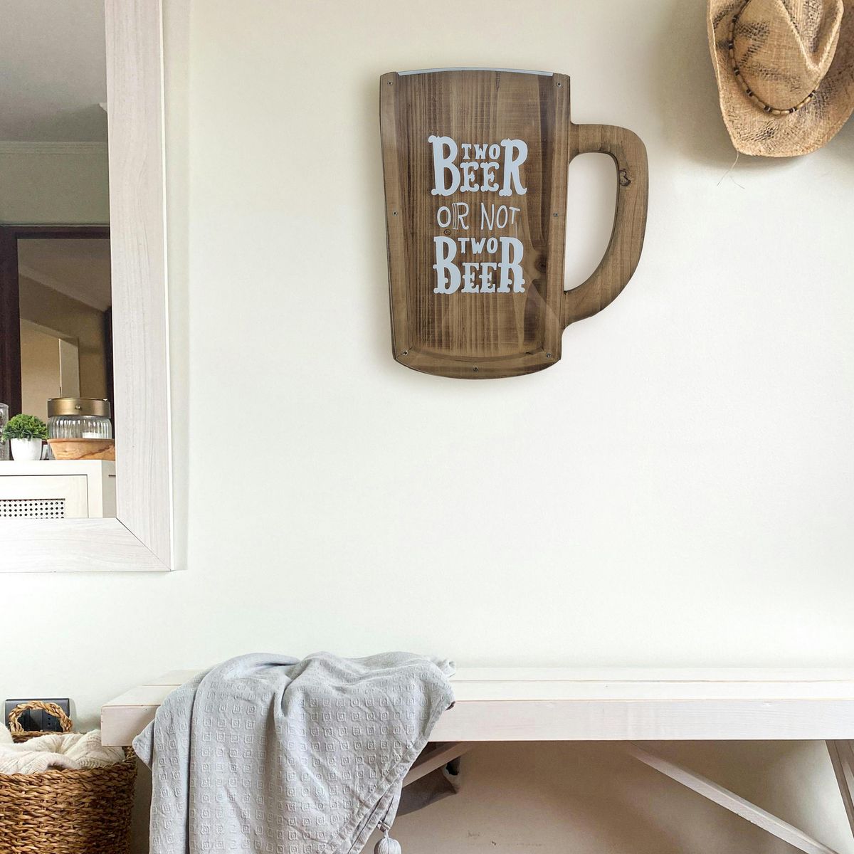 JUST HOME COLLECTION - Cuadro Guarda Corcho Two beer 1.8x32.7 cm