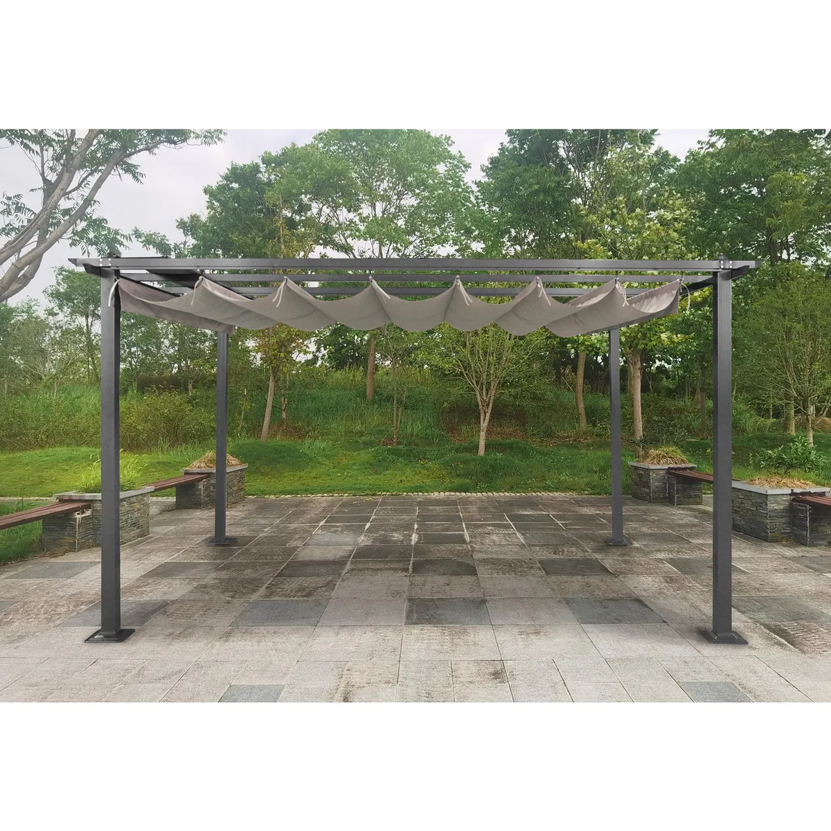 JUST HOME COLLECTION - Repuesto de techo retractil pérgola 3x4 m