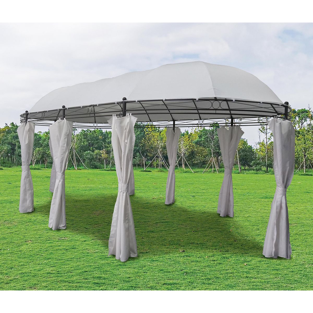 JUST HOME COLLECTION - Repuesto de techo pérgola ovalada 3x6 m